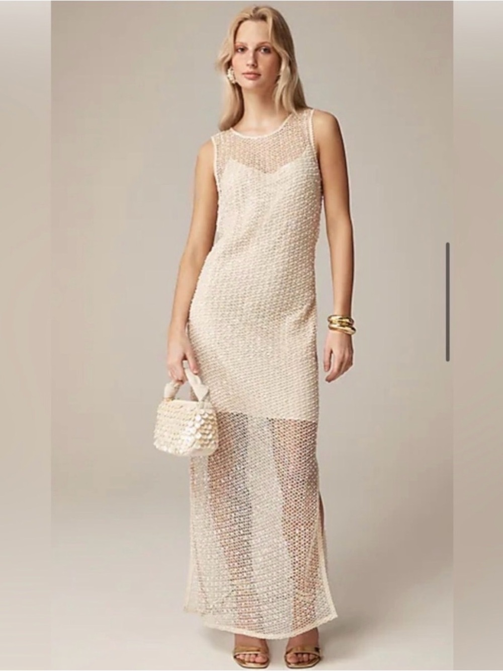 Jcrew sheer slip dress with pearls (sold out online)